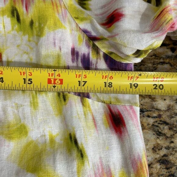 Future Collective Linen Blend Watercolor One Shoulder Midi Dress Size M - Picture 6 of 7